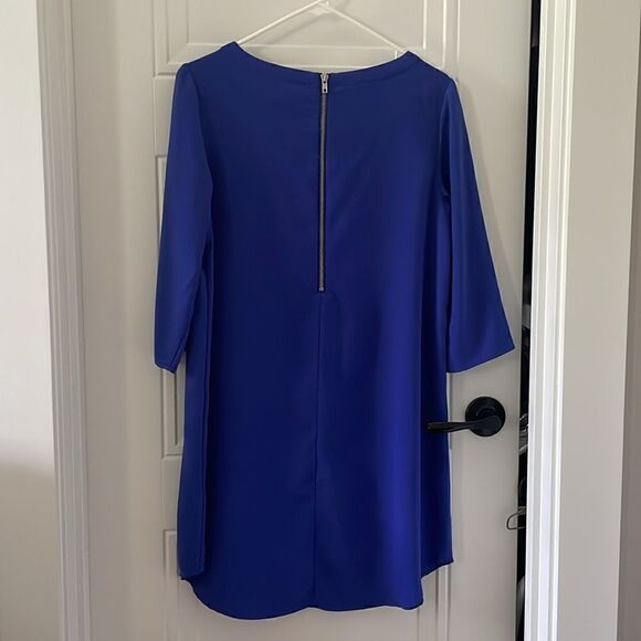 BB Dakota Blue Crepe Shift Dress - Picture 4 of 6